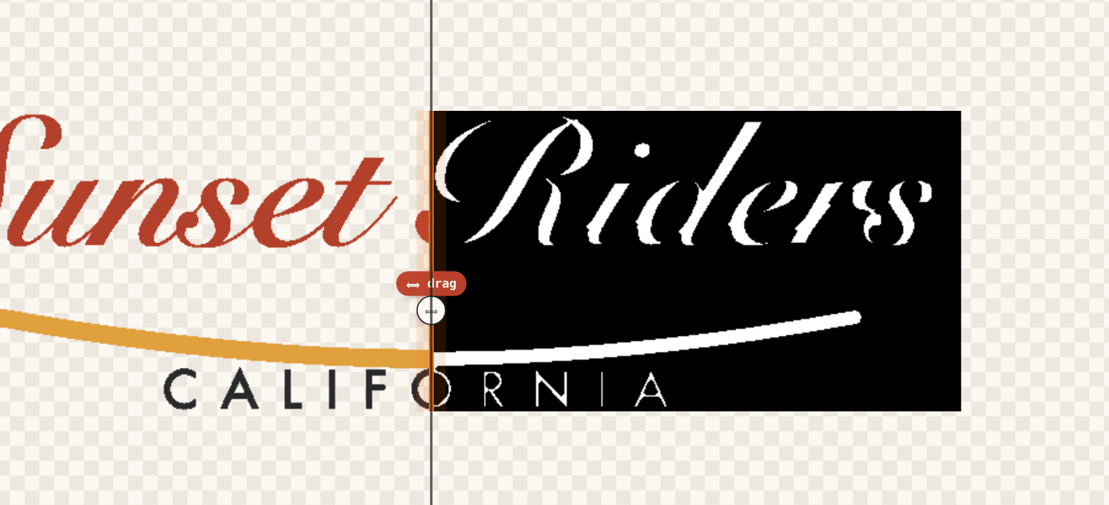 Split preview at choke 2 px: the white channel edge pulled inside the colour edge, same artwork and split position